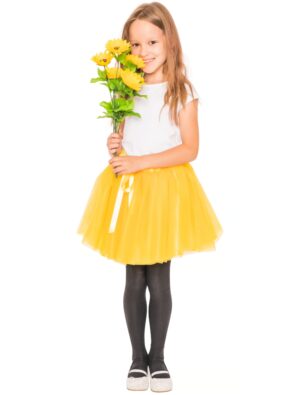 Tüllrock Kinder Mädchen gelb one size