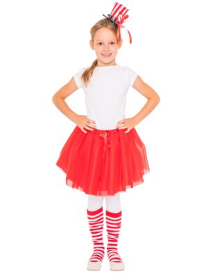Tüllrock Kinder Mädchen rot one size