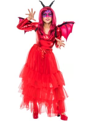 Tüllrock lang Damen rot one size