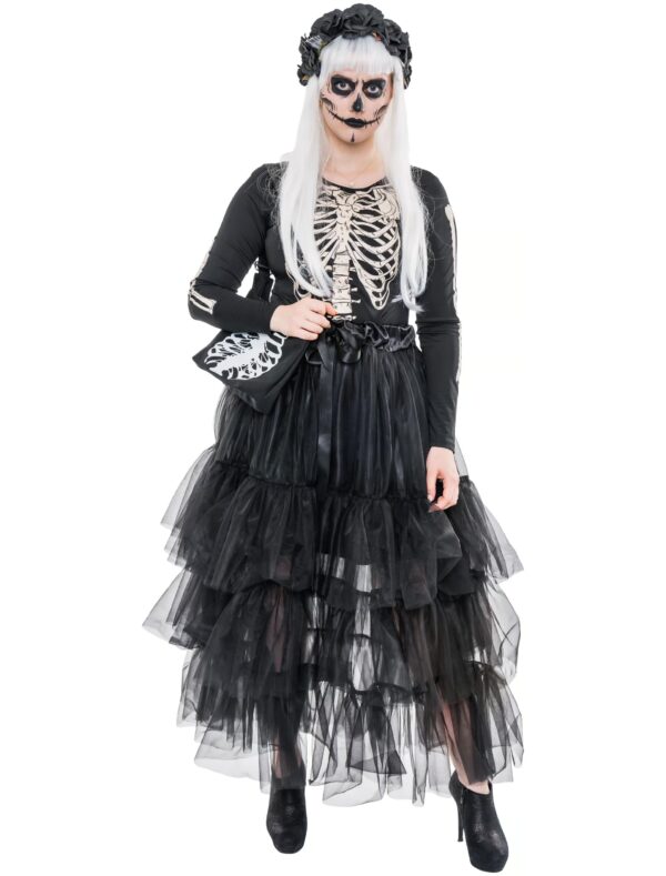 Tüllrock lang Damen schwarz one size