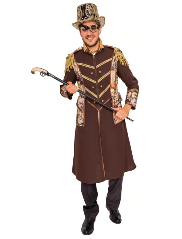 Uniformmantel Steampunk Herren braun 56