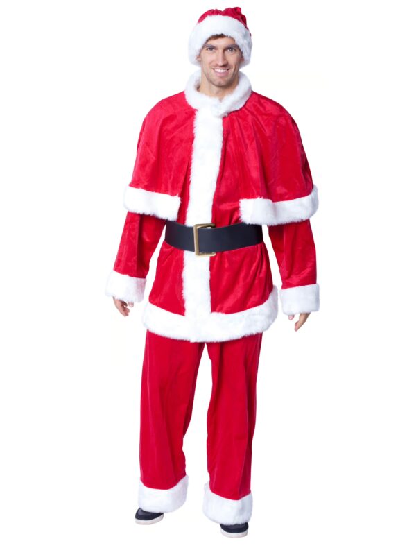 Weihnachtsmann Anzug Samt 4-tlg. Herren rot/weiß 56-58