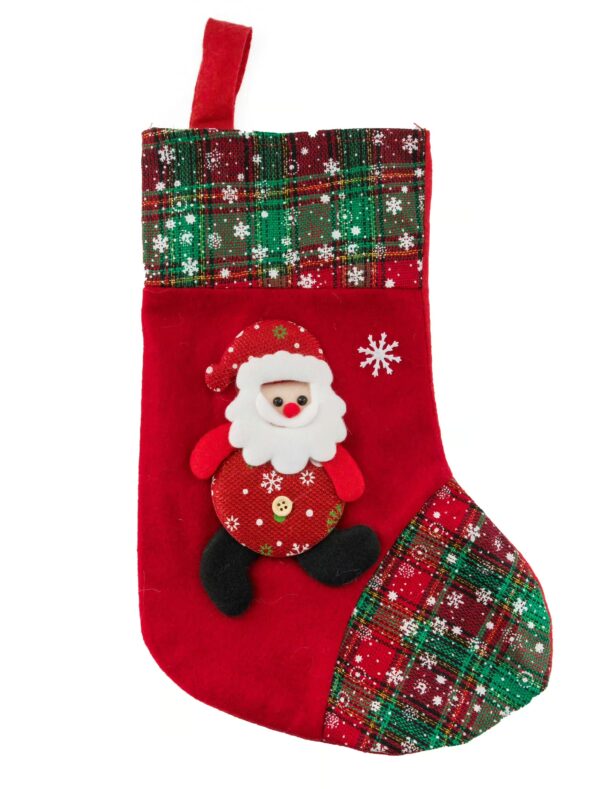 Weihnachtssocke Santa rot/weiß