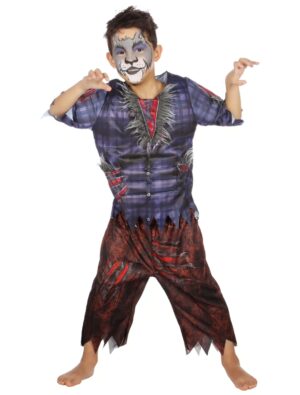 Werwolf Kinder 2-tlg. rot/blau 140-152