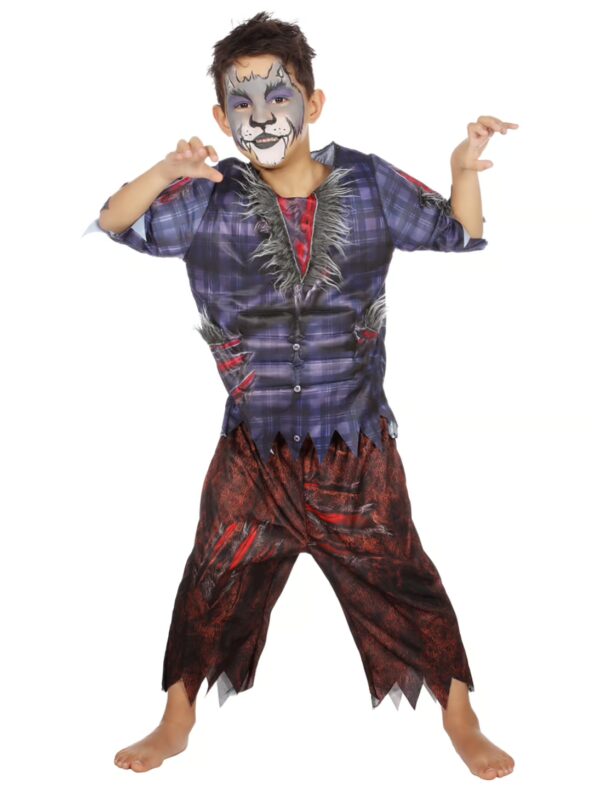 Werwolf Kinder 2-tlg. rot/blau 140-152