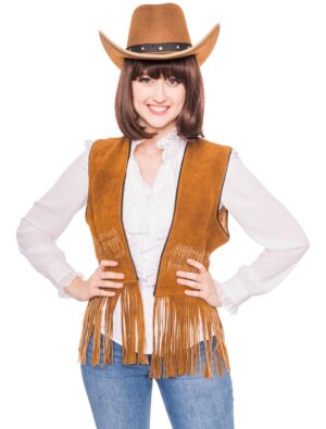 Weste Cowboy Damen hellbraun 2XL/3XL