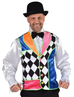 Weste Harlekin Herren schwarz/weiß 2XL