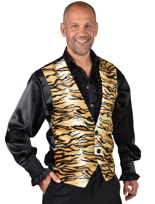 Weste Tigermuster Herren braun 4XL/5XL