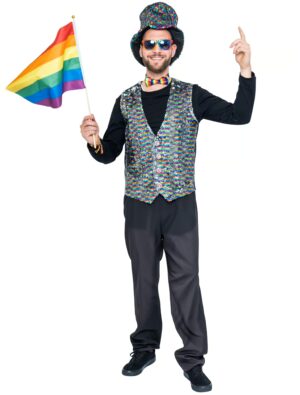 Weste Wendepailletten Herren rainbow 4XL/5XL