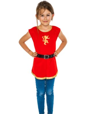 Weste mit Gürtel Ritter 2-tlg. rot 134-140