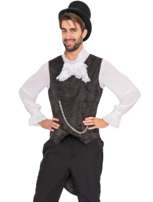 Weste mit Kette Herren schwarz S
