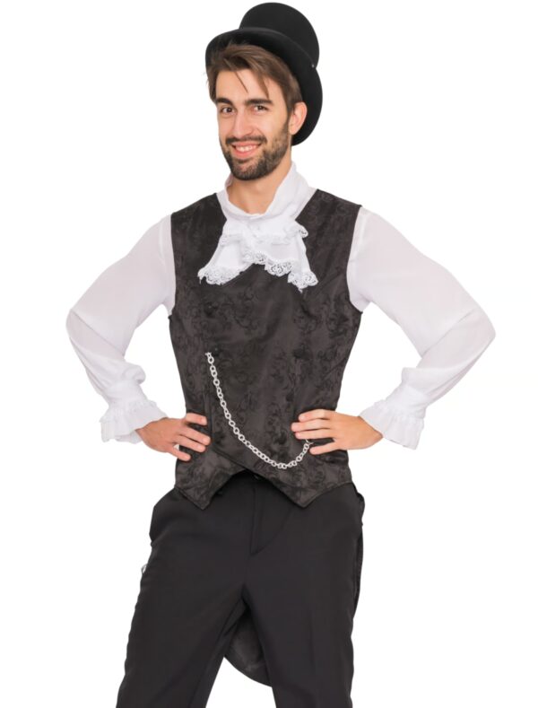 Weste mit Kette Herren schwarz S
