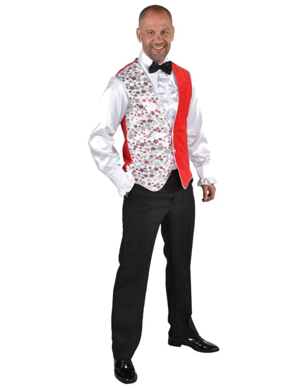 Weste mit Sternen Herren rot/weiß L/XL