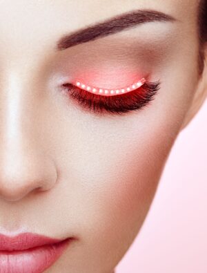 Wimpern LED Damen rot