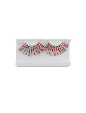 Wimpern Lametta rot/silber