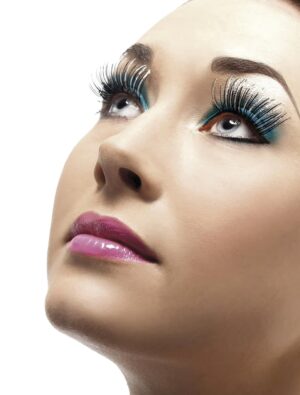 Wimpern Lametta schwarz/silber