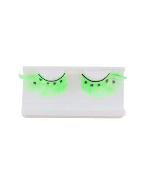 Wimpern mit Punkten neongrün