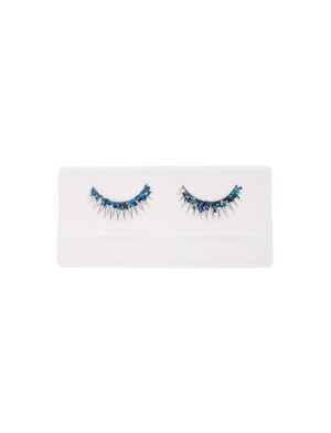 Wimpern mit blauem Strass