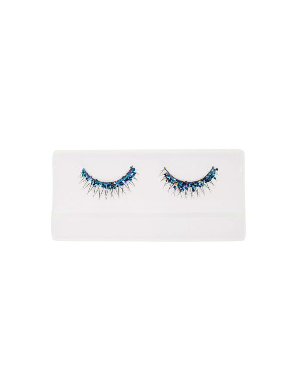 Wimpern mit blauem Strass