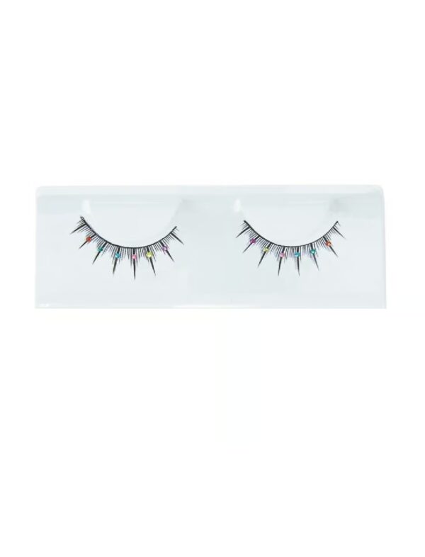Wimpern mit farbigen Steinchen schwarz
