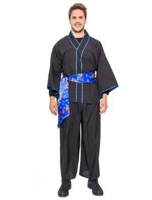 Yukata 3-tlg. Herren schwarz/blau L