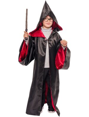 Zauberer Robe Kinder Kinder schwarz/rot one size