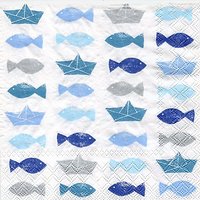 Papierservietten "Fische/Boote"