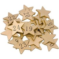 Adventskalender-Zahlen "Sterne" aus Holz