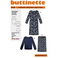 buttinette Schnitt "Langarm-Kleid & -Bluse/Rock" für Damen
