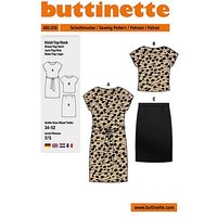 buttinette Schnitt "Kurzarm-Kleid & -Bluse mit Rock" für Damen