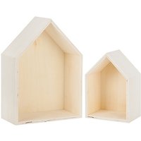 Wand-Regal-Set "Haus" aus Holz