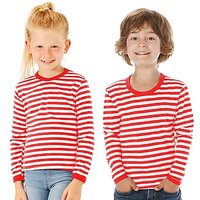 Langärmeliges Ringelshirt "Red Stripes" für Kinder