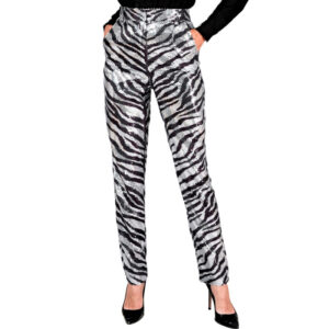 Zebra Party Pailletten Hose für Damen