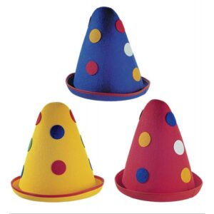 Spitzer Clown Hut gepunktet in verschiedenen Farben-blau