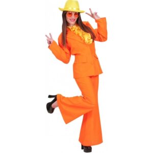 70er Party Girl Kostüm orange