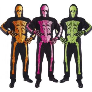 3D-Neon Skelett Kostüm in 3 Farben-XL-orange
