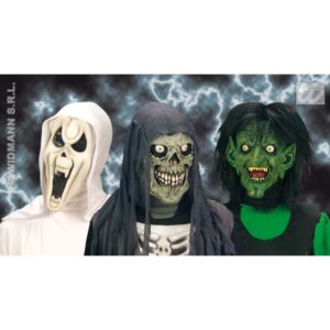 Latex Horrormaske Deluxe 3-Styles-Hexe