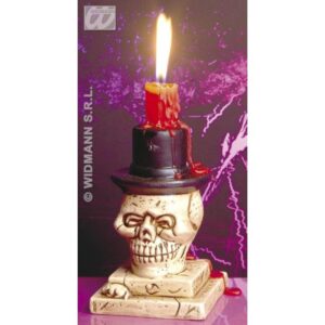 Totenkopf Kerzenhalter mit Keramik-Zylinder