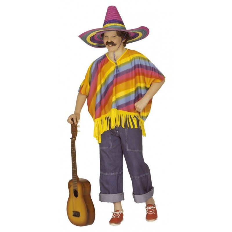 Mexikaner Kostüm Poncho für Kinder