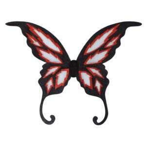 Feenflügel schwarz-rot-glitzernd 85x88 cm