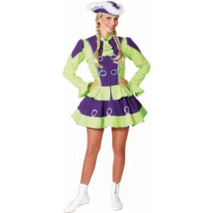 Funkenmarie Kostüm neongrün-lila-Damen 40