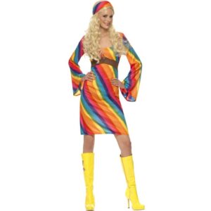 Hippie Kostüm im Regenbogen-Look