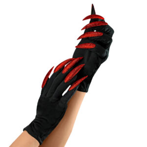 Hexen Handschuhe mit Fingernägeln rot