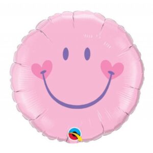 Smileygesicht Folienballon Rosa