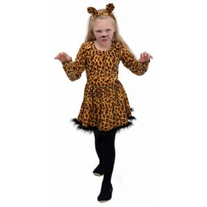 Leoparden Mädchen Kinderkostüm-Kinder 152