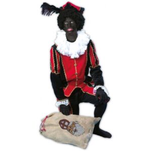 Zwarter Piet Nikolaushelfer Kostüm rot-schwarz-Herren 56/58
