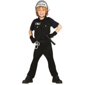 SWAT Police Polizei Kinderkostüm-Kinder 10-12 Jahre