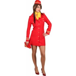 Stewardess Lindsey Damenkostüm rot