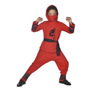 Roter Ninja Krieger Kinderkostüm-Kinder 10-12 Jahre