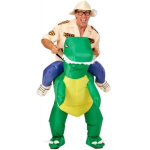 Aufblasbares Dinosaurier-Reiter Kostüm